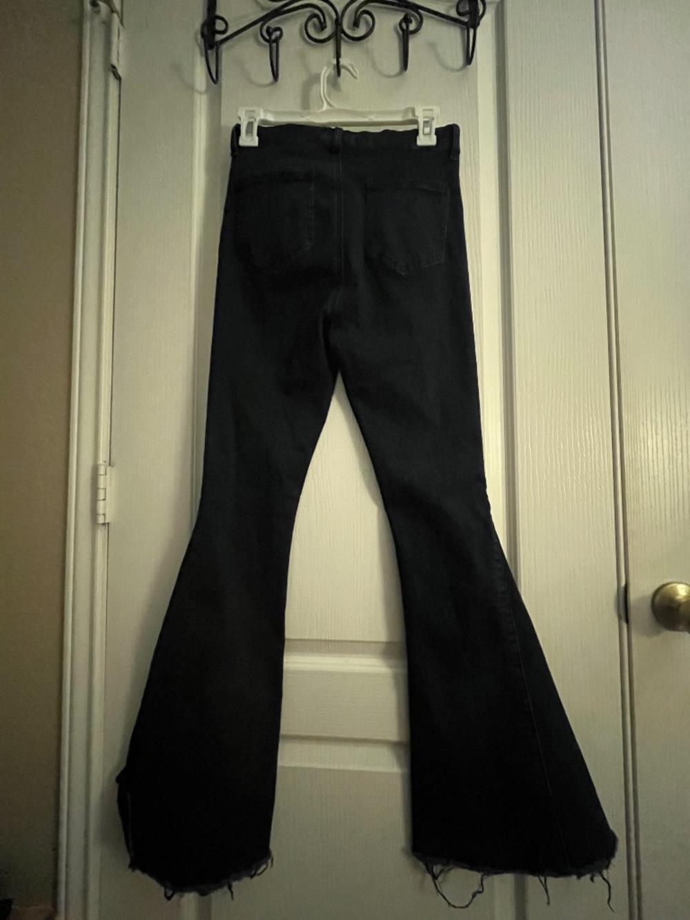 Three Bird Nest Dark Denim flare jeans sz large - Picture 2 of 3